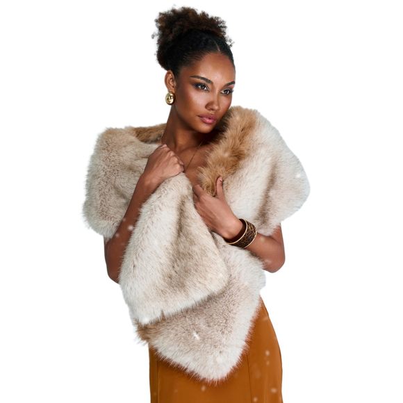 Аtеlіеr Dе Lа Наng Accessories - Women’s Luxury Faux Fur Shawl – Elegant Winter Scarf, Ultra-soft Wrap & Cozy🌷